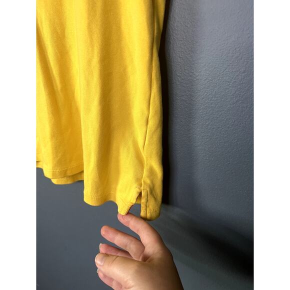 Rafaella Studio Polo Tank Top Butter Yellow Petite Medium Hot Pink taping Ribbed - Picture 5 of 9